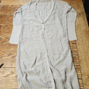 Nadaam cotton tan long lightweight cardigan sz XS